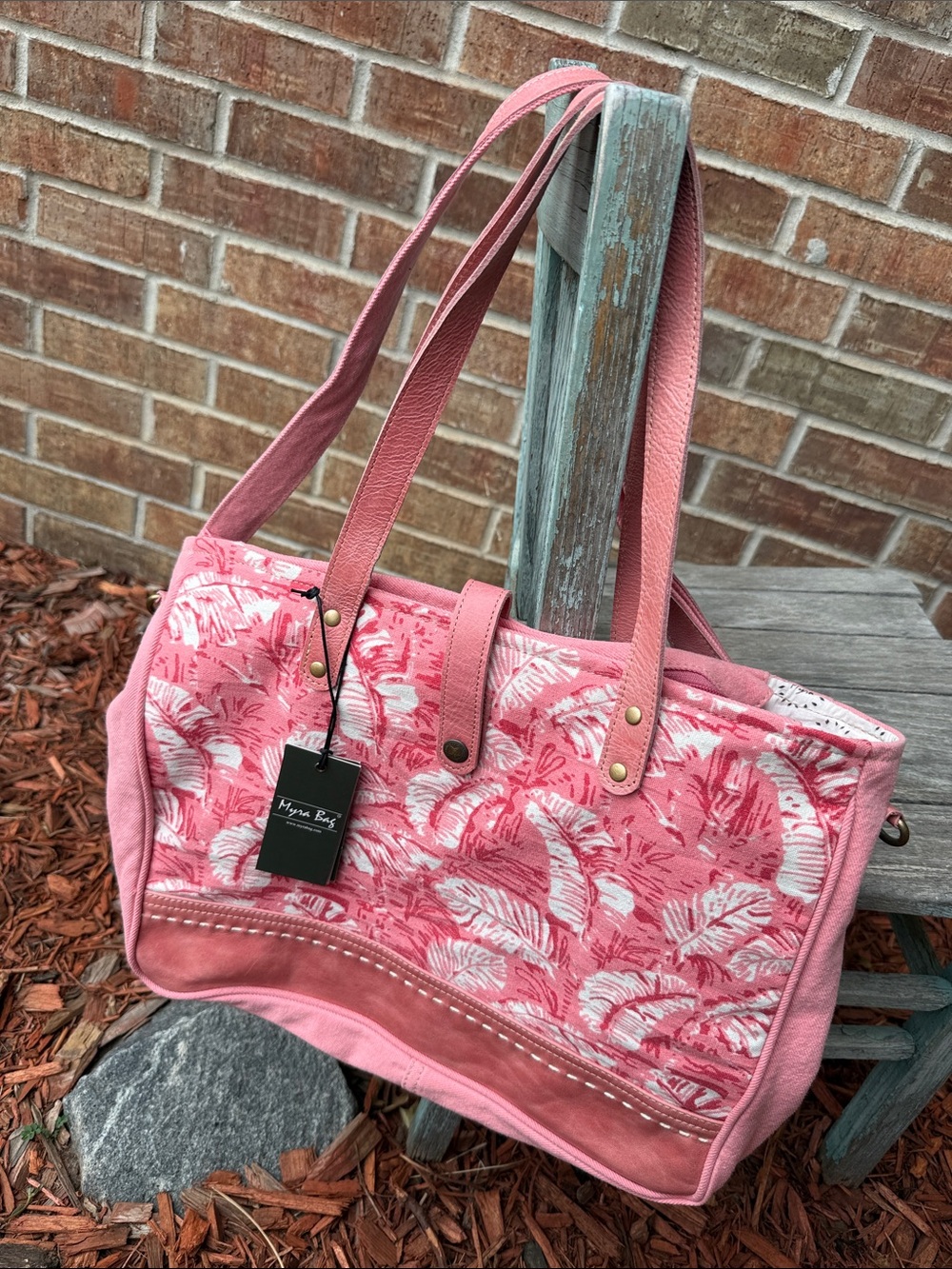Myra Bag Isadora Romantic Pink & Red Floral Foliage Small Weekender Bag - Picture 2 of 15